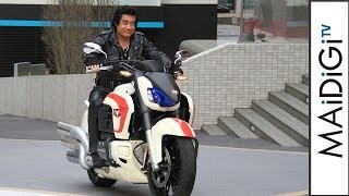 映画 仮面ライダー1号 大ヒット御礼イベントの動画 藤岡弘 さんネオサイクロン号に乗って登場