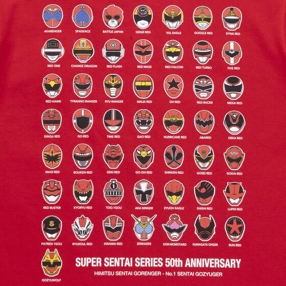 スーパー戦隊50周年記念　歴代レッド　Tシャツ